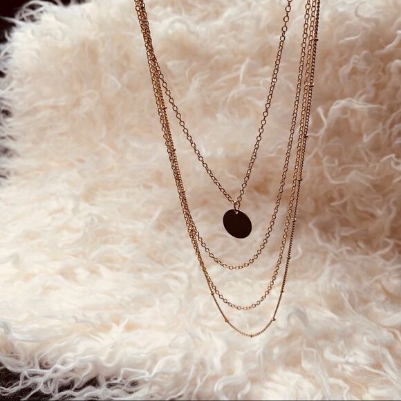 Multi Layer Gold toned Beautiful Necklace - Picture 2 of 4